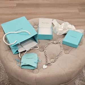 Tiffany & Co. Silver Heart Tag Toggle Necklace